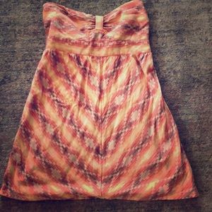 Strapless colorful, roxy mini dress